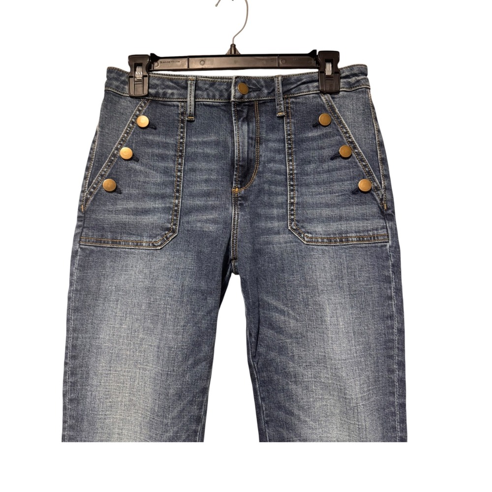 Driftwood Classic Fit Sailor Button Flare Jeans Dark Wash Women's 27 - Picture 3 of 12